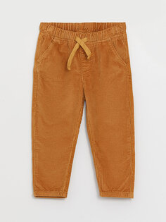 Базовые бархатные брюки для мальчика с эластичной резинкой на талии LCW baby, светло-коричневый