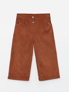Базовые брюки для девочек с эластичной резинкой на талии LCW baby, коричневый