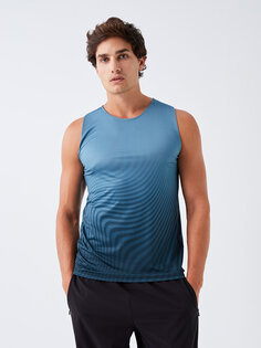 Мужская футболка без рукавов с круглым вырезом LCW Active, масло печатное