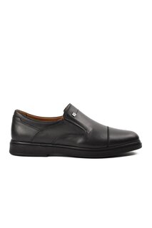 Черные кожаные мужские классические туфли на резинке 326 Ayakmod