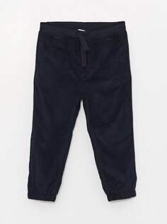 Базовые бархатные брюки для мальчика с эластичной резинкой на талии LCW baby, темно-синий