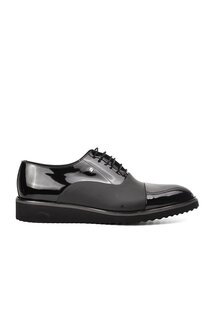 Черные кожаные мужские классические туфли большого размера 6590-B Fosco