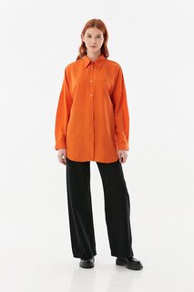 Рубашка оверсайз со складками на спине Fullamoda, апельсин