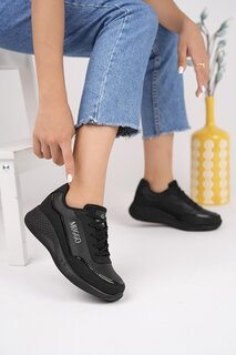 Женские ортопедические повседневные стильные удобные кроссовки на шнуровке Happy, спортивная обувь Muggo, черный