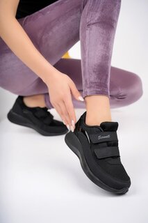 Женские ортопедические удобные кроссовки на липучке Chester без шнурков, спортивная обувь Muggo, черный