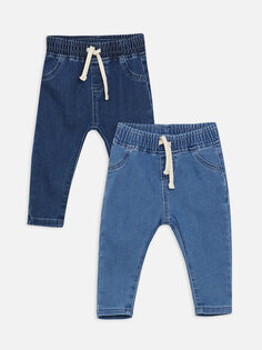 Базовые брюки для мальчика с эластичной резинкой на талии, 2 шт. LCW baby, индиго родео