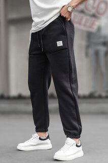 Черные мужские базовые спортивные штаны с карманами 6522 MADMEXT