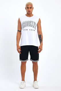 Мужская футболка без рукавов с круглым вырезом стандартного кроя с принтом Brooklyn SPR22TS116 Süperlife