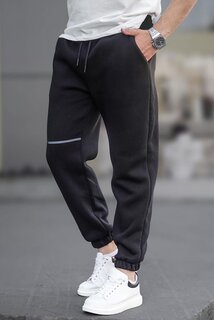 Черные мужские базовые спортивные штаны с карманами 6523 MADMEXT