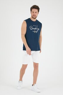 Мужская футболка без рукавов с круглым вырезом стандартного кроя с принтом Brooklyn SPR22TS115 Süperlife