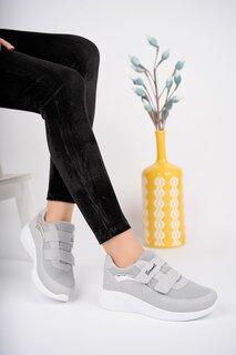 Женские ортопедические удобные кроссовки на липучке Chester без шнурков, спортивная обувь Muggo, серый
