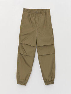 Базовые брюки для мальчика с эластичной резинкой на талии LCW Kids, хаки