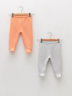 Базовые брюки для мальчика с эластичной резинкой на талии, 2 шт. LCW baby, светлый коралл