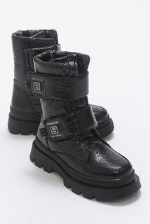 Черные лакированные кожаные повседневные ботинки анатомической формы для девочек MİNİPİCCO