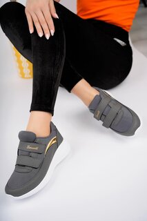 Женские ортопедические удобные кроссовки на липучке Chester без шнурков, спортивная обувь Muggo, дымчато-черный