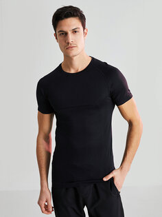 Мужская футболка для активного спорта с круглым вырезом и короткими рукавами LCW Active, новый черный