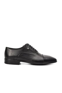 Черные мужские классические туфли из натуральной кожи на шнуровке 2805 Fosco