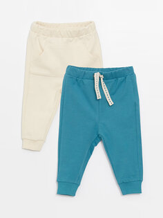 Базовые брюки для мальчика с эластичной резинкой на талии, 2 шт. LCW baby, экрю