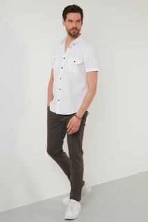 Рубашка с карманами из 100% хлопка с воротником на пуговицах CF21S111153 Buratti, белый