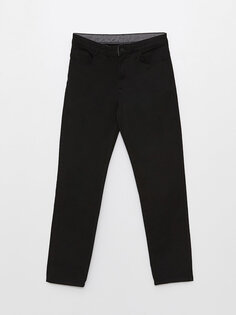 Базовые брюки из габардина приталенного кроя для мальчика LCW Kids, новый черный