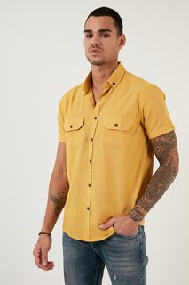Рубашка с карманами из 100% хлопка с воротником на пуговицах CF21S111153 Buratti, желтый