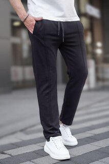 Черные мужские спортивные штаны с открытыми штанинами 6515 MADMEXT