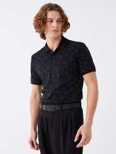 Мужская футболка из пике с короткими рукавами и воротником-поло с рисунком LCW Vision, новый черный