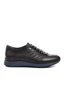 Черные мужские кроссовки на шнуровке из натуральной кожи 197 Ayakmod