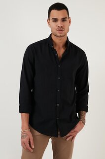 Рубашка стандартного кроя из 100 % хлопка с воротником на пуговицах CF20S111871 Buratti, черный