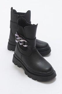 Черные повседневные ботинки из искусственной кожи с анатомической формой для девочек MİNİPİCCO Minipicco