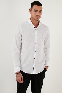 Рубашка стандартного кроя из 100 % хлопка с воротником на пуговицах CF20S111871 Buratti, белый