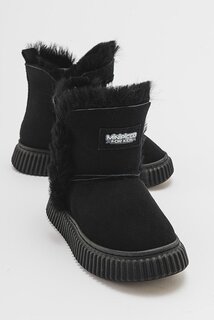Черные повседневные ботинки из натуральной кожи для девочек из натуральной овчины MİNİPİCCO, черный Minipicco