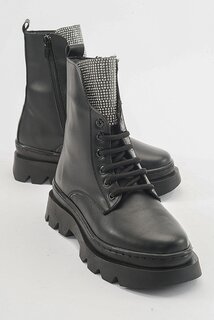 Черные повседневные ботинки с анатомическим камнем для девочек MİNİPİCCO Minipicco
