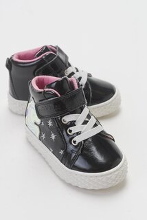 Черные повседневные ботинки из натуральной кожи для девочек MİNİPİCCO Minipicco