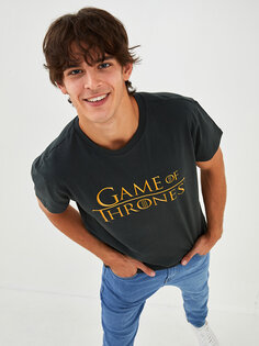 Мужская футболка из чесаного хлопка с круглым вырезом и коротким рукавом с принтом «Игра престолов» XSIDE