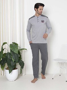 Мужской пижамный комплект с плечевым ремнем из хлопка, сезонный M70072269 ahengim, серый