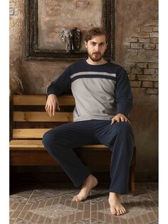 Мужской пижамный комплект стандартной формы ERCAN, темно-синий