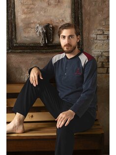 Мужской пижамный комплект стандартной формы ERCAN, индиго