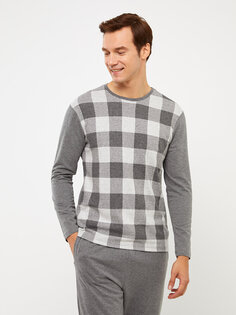 Мужской пижамный комплект стандартной формы LCW DREAM, темно-серый меланж