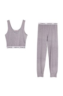 Женский укороченный пижамный комплект Dominant, серый