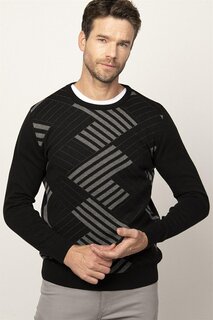 Мужской свитер узкого кроя с круглым вырезом и рисунком TUDORS, серый