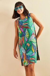 Женское вискозное платье с разноцветным узором и открытой спиной SHADE