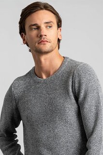 Мужской серый свитер узкого кроя с круглым вырезом с рисунком TUDORS