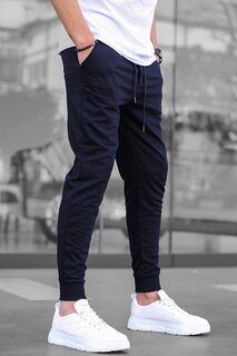 Мужской спортивный костюм темно-синий с эластичными манжетами 4821 MADMEXT