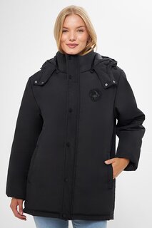 Женское меховое водо- и ветрозащитное зимнее пальто с капюшоном, пальто и парка BPA-163 River Club, черный