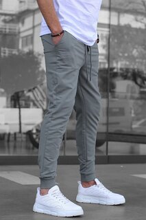 Мужской спортивный костюм окрашенного серого цвета с эластичными штанинами 4821 MADMEXT