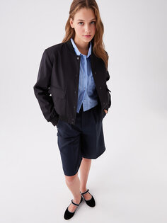 Женское однотонное пуховое пальто с воротником-стойкой LCW Casual, черный