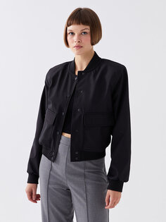 Женское однотонное пуховое пальто с воротником-стойкой LCW Casual, новый черный