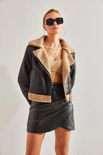 Женское пальто из ламинированной замши SHADE, черный
