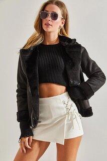 Женское пальто из ламинированной замши SHADE, черный